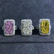 Load image into Gallery viewer, 6 Carat Pink Radiant Cut Halo Infinity Shank VVS Moissanite Ring