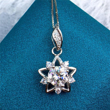Load image into Gallery viewer, 1 Carat D Color Round Cut Halo Six-stone Shooting Star VVS Moissanite Necklace