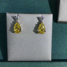 Load image into Gallery viewer, 4 Carat Pear cut Yellow VVS Moissanite Drop Earrings