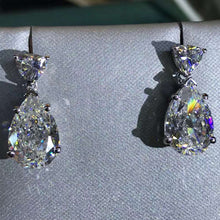 Load image into Gallery viewer, 4 Carat Pear cut Colorless VVS Moissanite Drop Earrings