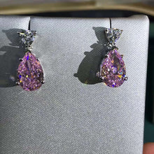 Load image into Gallery viewer, 4 Carat Pear Cut Pink VVS Moissanite Drop Earrings