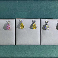 Load image into Gallery viewer, 4 Carat Pear cut Yellow VVS Moissanite Drop Earrings