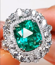 Load image into Gallery viewer, Custom Cushion cut Paraiba Ring