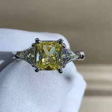 Load image into Gallery viewer, 1 Carat Pink Radiant Cut Three Stone Cathedral VVS Lab Grown Sapphire Ring