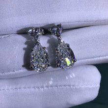 Load image into Gallery viewer, 4 Carat Pear cut Colorless VVS Moissanite Drop Earrings
