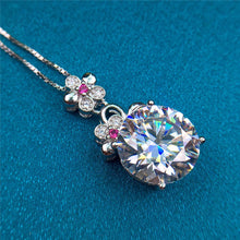 Load image into Gallery viewer, 6 Carat D Color Round Cut Flower Link Chain Certified VVS Moissanite Necklace