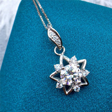 Load image into Gallery viewer, 1 Carat D Color Round Cut Halo Six-stone Shooting Star VVS Moissanite Necklace