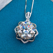 Load image into Gallery viewer, 6 Carat D Color Round Cut Floating Star Halo Certified VVS Moissanite Necklace