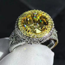 Load image into Gallery viewer, 4 Carat Pink Round Cut Triple Halo Filigree Bead-set Split Shank VVS Moissanite Ring