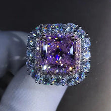 Load image into Gallery viewer, 6 Carat Pink Double Prong Cushion Cut Halo VVS Moissanite Ring