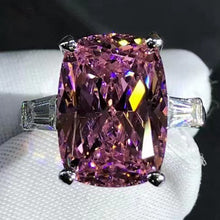 Load image into Gallery viewer, BIG 6 Carat Pink Cushion Cut Three Stone VVS Moissanite Rings