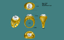 Load image into Gallery viewer, 12 Carat Round Cut Moissanite Ring VVS D Color