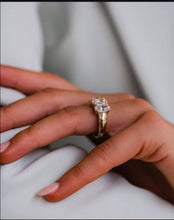 Load image into Gallery viewer, 1.5 Carat Each Oval Cut D Color Moissanite 10K Yellow Gold Half Eternity Band