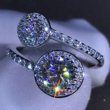 Load image into Gallery viewer, 1.5 Carat Pink Round Cut Bypass Two-tone Thin Band VVS Moissanite Ring