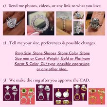 Load image into Gallery viewer, Customize Moissanite or Lab Grown Gemstone Rings 10K, 14K, 18K Gold, Platinum 950