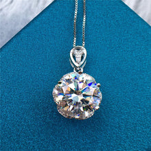 Load image into Gallery viewer, 5 Carat D Color Round Cut Subtle Halo Certified VVS Moissanite Necklace