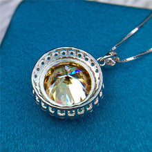 Load image into Gallery viewer, 10 Carat Yellow Round Cut Halo Certified VVS Moissanite Necklace