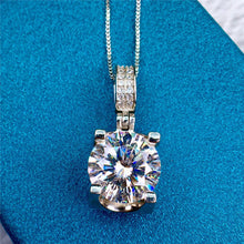 Load image into Gallery viewer, 4 Carat D Color Round Cut Solitaire Minimalist Pendant VVS Moissanite Necklace