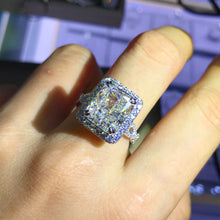 Load image into Gallery viewer, 6 Carat Radiant Cut Moissanite Ring Halo Infinity Shank VVS G-H Colorless