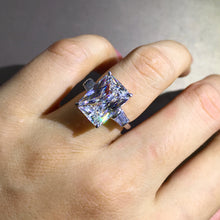 Load image into Gallery viewer, 6 Carat Elongated Cushion Cut Moissanite Ring Three Stone VVS G-H Colorless