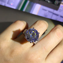 Load image into Gallery viewer, 12 Carat Round Cut Moissanite Ring Filigree Bead-set G-H Colorless