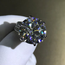 Load image into Gallery viewer, 12 Carat Round Cut Moissanite Ring Filigree Bead-set G-H Colorless