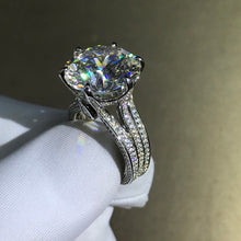 Load image into Gallery viewer, 12 Carat Round Cut Moissanite Ring Filigree Bead-set G-H Colorless