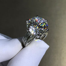 Load image into Gallery viewer, 12 Carat Round Cut Moissanite Ring Filigree Bead-set G-H Colorless