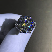 Load image into Gallery viewer, 12 Carat Round Cut Moissanite Ring Filigree Bead-set G-H Colorless