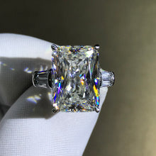 Load image into Gallery viewer, 6 Carat Elongated Cushion Cut Moissanite Ring Three Stone VVS G-H Colorless