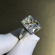 Load image into Gallery viewer, 6 Carat Elongated Cushion Cut Moissanite Ring Three Stone VVS G-H Colorless
