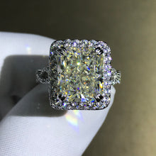 Load image into Gallery viewer, 6 Carat Radiant Cut Moissanite Ring Halo Infinity Shank VVS G-H Colorless