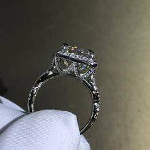 Load image into Gallery viewer, 6 Carat Radiant Cut Moissanite Ring Halo Infinity Shank VVS G-H Colorless