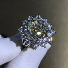 Load image into Gallery viewer, 6 Carat Cushion Cut Moissanite Ring Double Floating Halo Starburst G-H Colorless