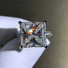 Load image into Gallery viewer, 6 Carat Princess Cut Moissanite Ring Bead-set Pave Wrap VVS G-H Colorless