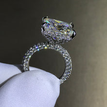 Load image into Gallery viewer, 6 Carat Princess Cut Moissanite Ring Bead-set Pave Wrap VVS G-H Colorless