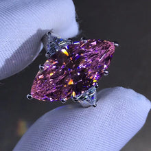 Load image into Gallery viewer, 8 Carat Marquise Cut Pink Three Stone VVS Moissanite Rings