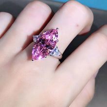 Load image into Gallery viewer, 8 Carat Marquise Cut Pink Three Stone VVS Moissanite Rings