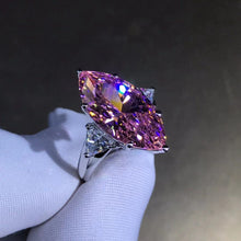 Load image into Gallery viewer, 8 Carat Marquise Cut Pink Three Stone VVS Moissanite Rings