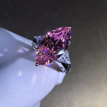 Load image into Gallery viewer, 8 Carat Marquise Cut Pink Three Stone VVS Moissanite Rings