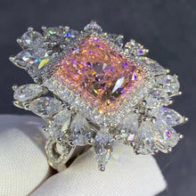 Load image into Gallery viewer, 3 Carat Radiant Cut Pink Triple Halo VVS Moissanite Ring