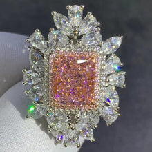 Load image into Gallery viewer, 3 Carat Radiant Cut Pink Triple Halo VVS Moissanite Ring