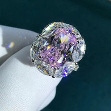 Load image into Gallery viewer, 6 Carat Cushion Cut Pink Floating Halo VVS Moissanite Ring
