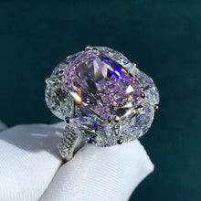 Load image into Gallery viewer, 6 Carat Cushion Cut Pink Floating Halo VVS Moissanite Ring