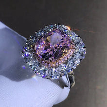 Load image into Gallery viewer, 6 Carat Pink Cushion Cut Double Halo VVS Moissanite Ring