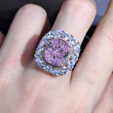 Load image into Gallery viewer, 6 Carat Pink Cushion Cut Double Halo VVS Moissanite Ring