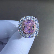 Load image into Gallery viewer, 6 Carat Pink Cushion Cut Double Halo VVS Moissanite Ring