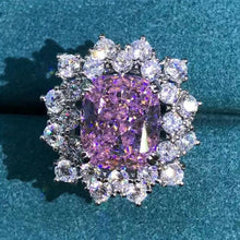 Load image into Gallery viewer, 6 Carat Rare Cushion Cut Double Halo Pink VVS Moissanite Ring