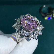Load image into Gallery viewer, 6 Carat Rare Cushion Cut Double Halo Pink VVS Moissanite Ring