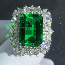 Load image into Gallery viewer, Crazy BIG 8 Carat Emerald Cut Lab Grown Emerald with Durable 9K Gold